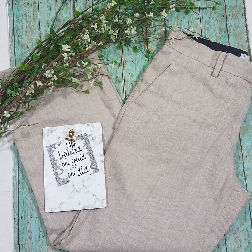 Gap Linen Tan Perfect Trouser Sz 6A